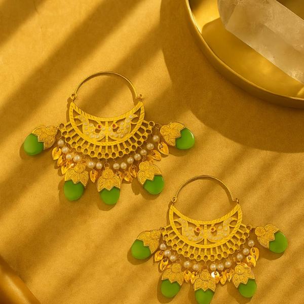 Artificial Coloured Kundan Jhumki